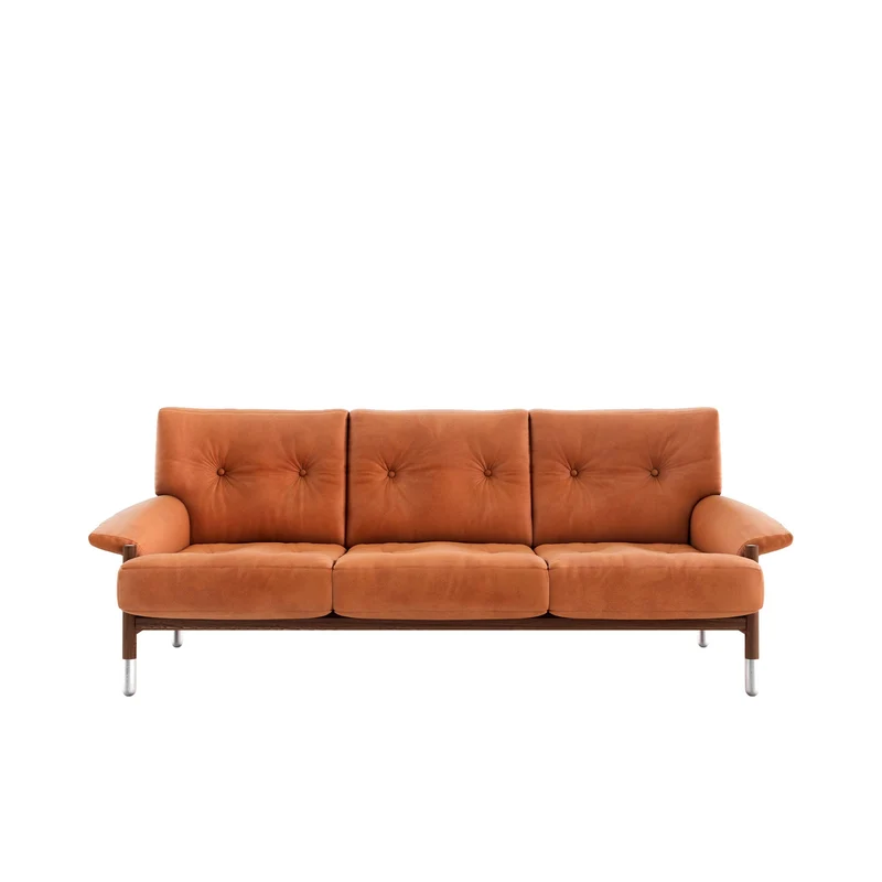 Velvet Three-Seater Sofa SELLA by Carlo de Carli for Tacchini