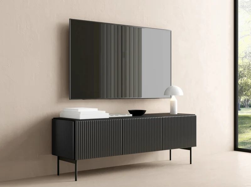 Mobile TV 4 ante con piede in metallo Neva 147x51 cm