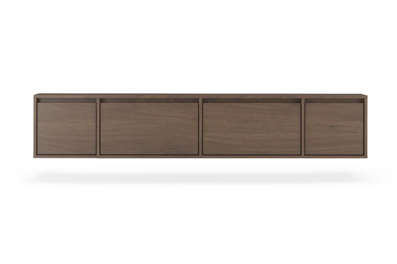 Mobile TV sospeso 4 ante in legno laminato Enha 180 x 39 cm