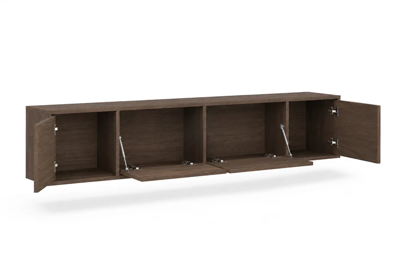 Mobile TV sospeso 4 ante in legno laminato Enha 180 x 39 cm