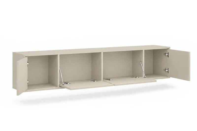 Mobile TV sospeso 4 ante in legno laminato Enha 180 x 39 cm