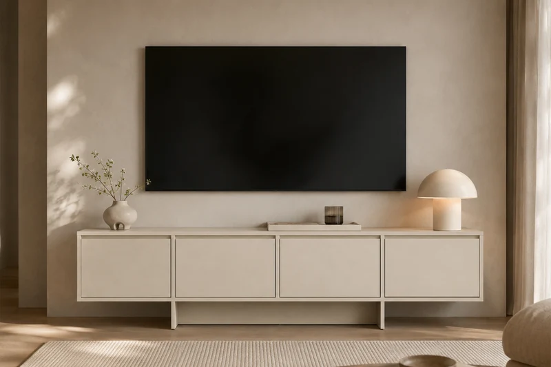 Mobile TV 4 ante in legno laminato Enha 180 x 39 cm