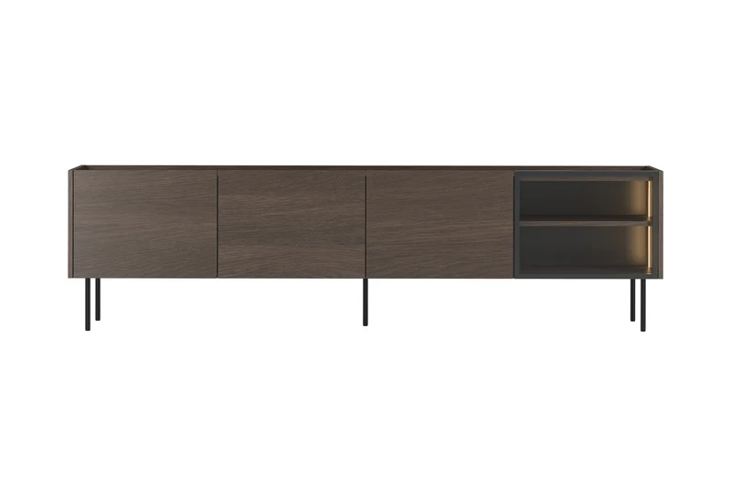 Mobile TV 4 ante con piede in metallo Ohra 220 x 40 cm