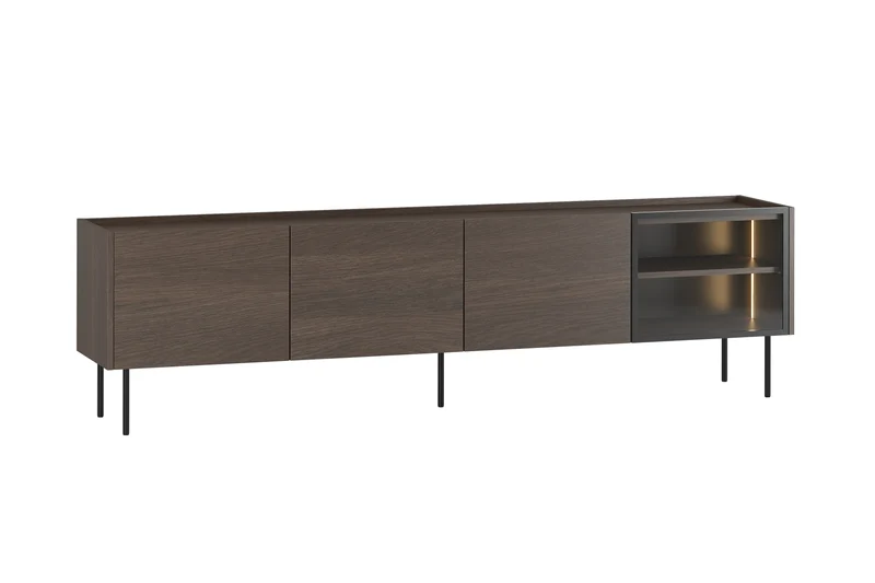 Mobile TV 4 ante con piede in metallo Ohra 220 x 40 cm