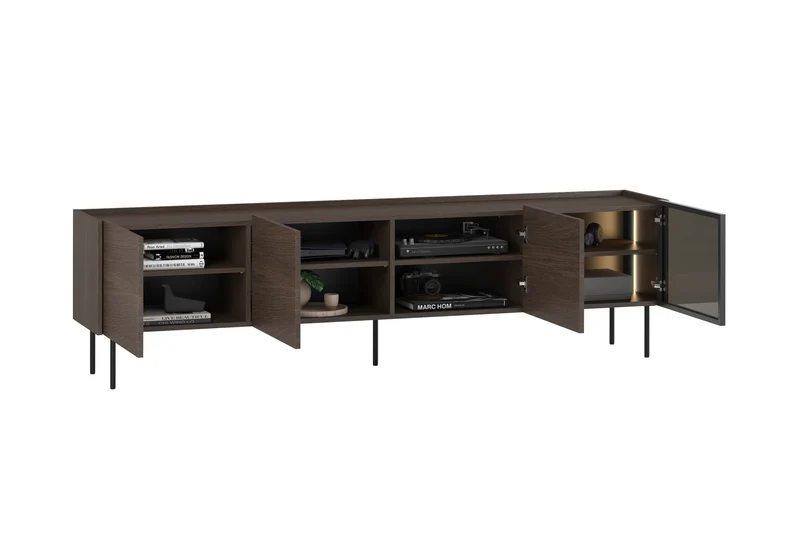 Mobile TV 4 ante con piede in metallo Ohra 220 x 40 cm