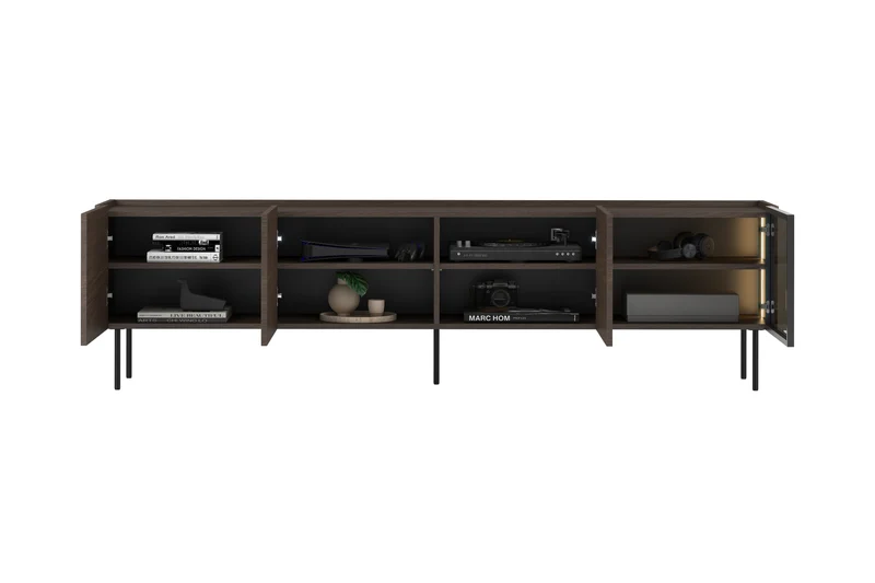 Mobile TV 4 ante con piede in metallo Ohra 220 x 40 cm