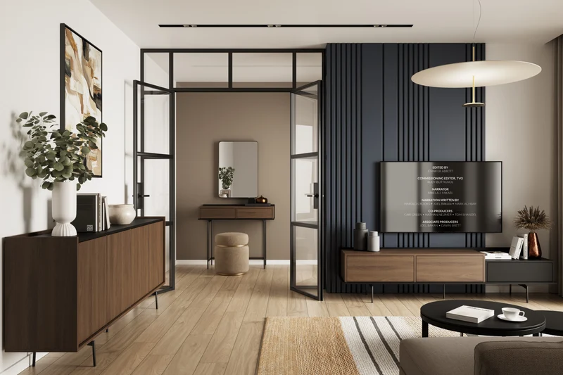 Madia 4 ante con piede in metallo Zoa 200 x 80 cm