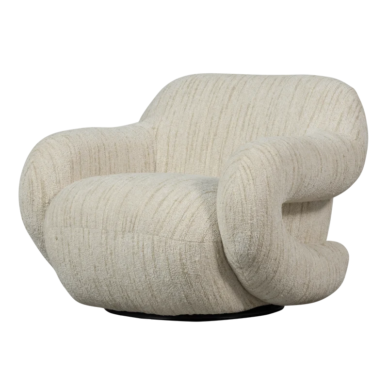 Poltrona girevole in tessuto Miva 88x70 cm