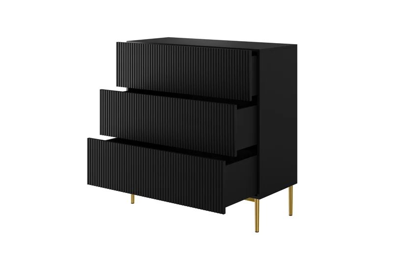 Cassettiera 3 cassetti con piede in metallo Nicole 100x105 cm