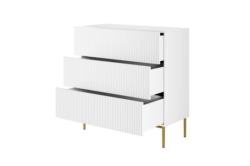 Cassettiera 3 cassetti con piede in metallo Nicole 100x105 cm