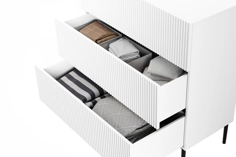 Cassettiera 3 cassetti con piede in metallo Nicole 100x105 cm
