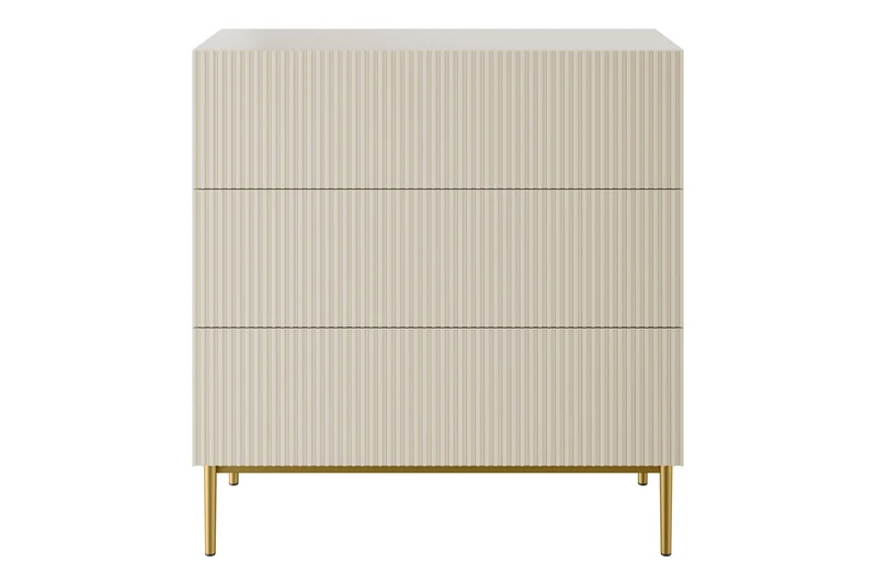 Cassettiera 3 cassetti con piede in metallo Nicole 100x105 cm