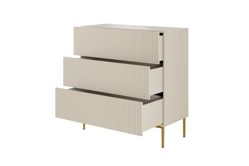 Cassettiera 3 cassetti con piede in metallo Nicole 100x105 cm