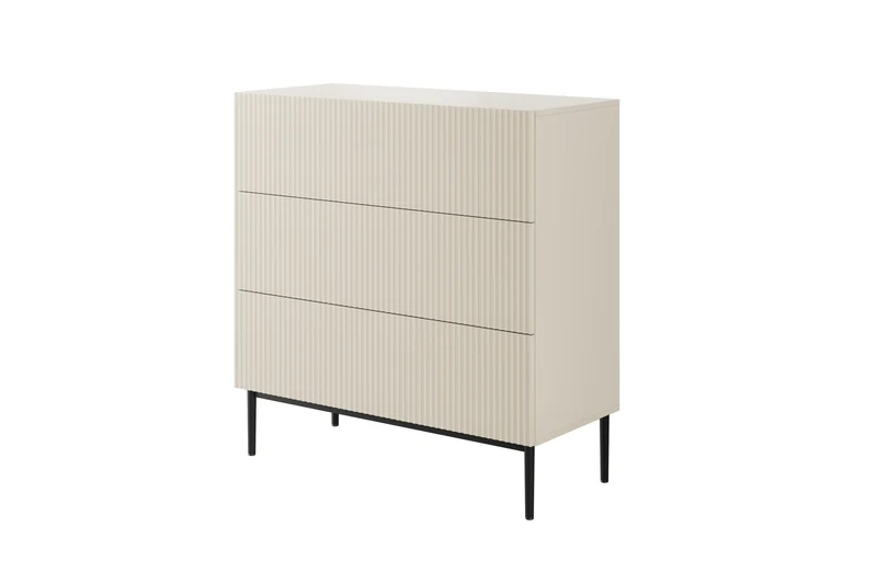 Cassettiera 3 cassetti con piede in metallo Nicole 100x105 cm