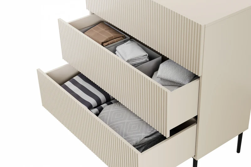 Cassettiera 3 cassetti con piede in metallo Nicole 100x105 cm
