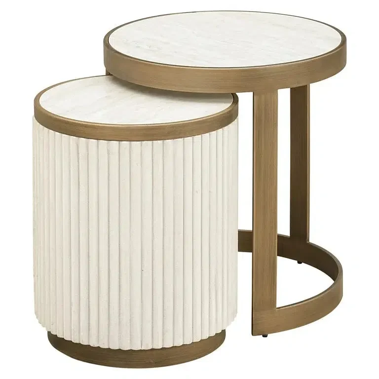 Richmond Interiors Beistelltisch Tivoli Set von 2 (White)