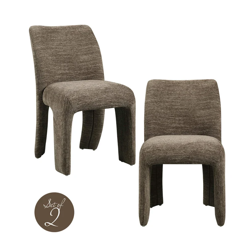 Richmond Interiors Esszimmerstuhl Maya brown softweave (Set of 2)