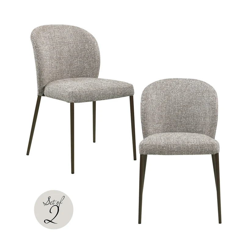 Richmond Interiors Esszimmerstuhl Stacker earth tweed fire retardant (Set of 2)