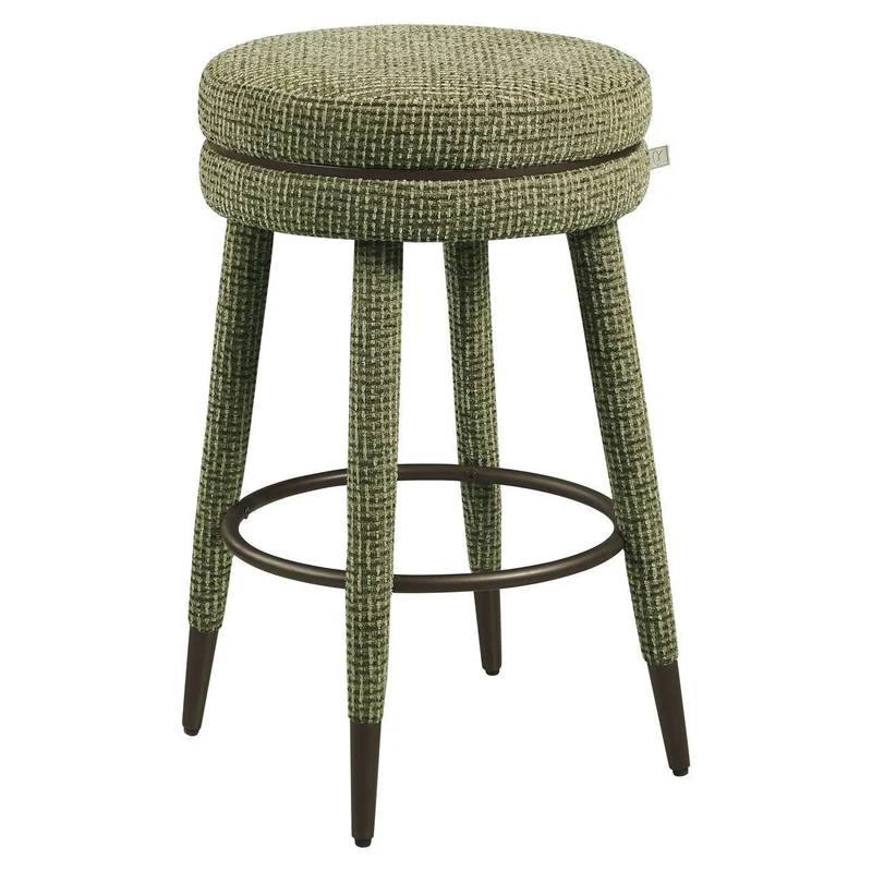 Richmond Interiors Thekenstuhl Tenashar green blockweave swivel