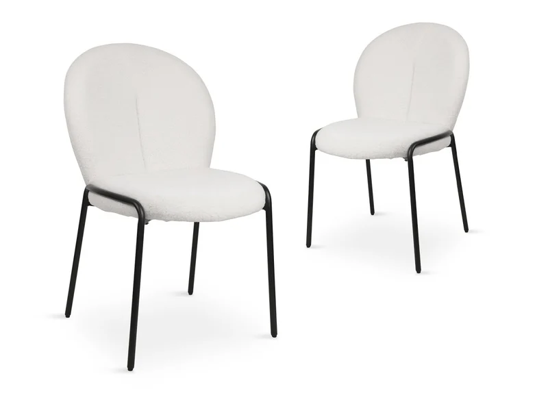 Set di 2 sedie di design in tessuto spugna bianco BENTA