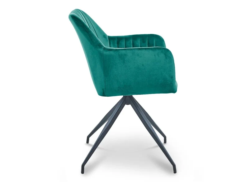 Set di 2 sedie in velluto verde con gambe in metallo nero RATUS