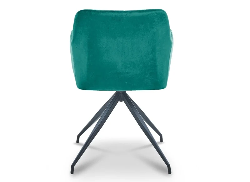 Set di 2 sedie in velluto verde con gambe in metallo nero RATUS
