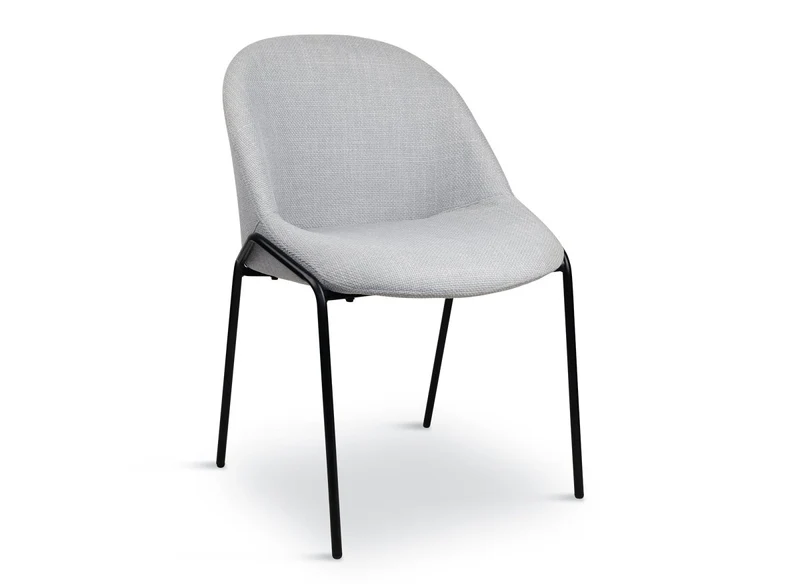 Set di 2 sedie di design in tessuto di lino grigio ZAYA