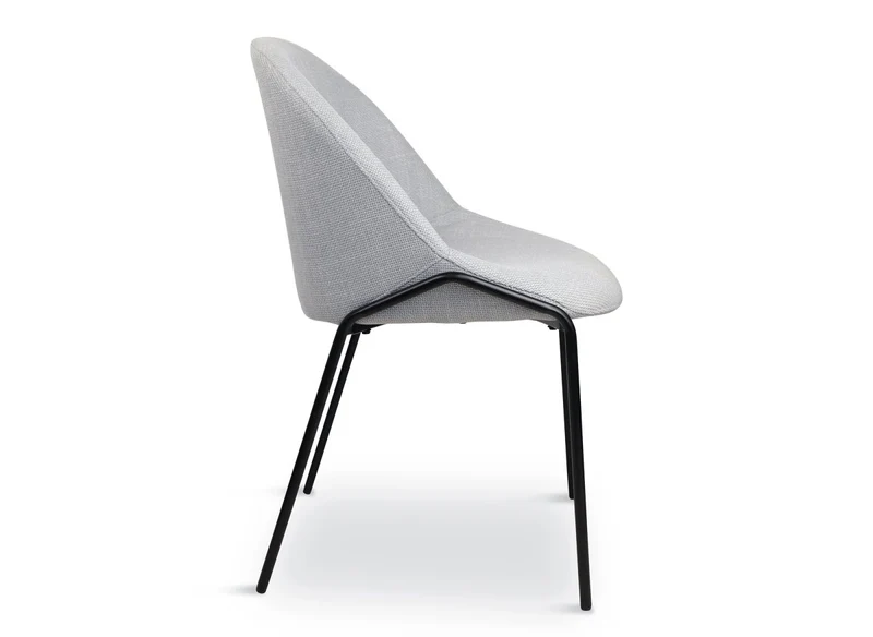 Set di 2 sedie di design in tessuto di lino grigio ZAYA