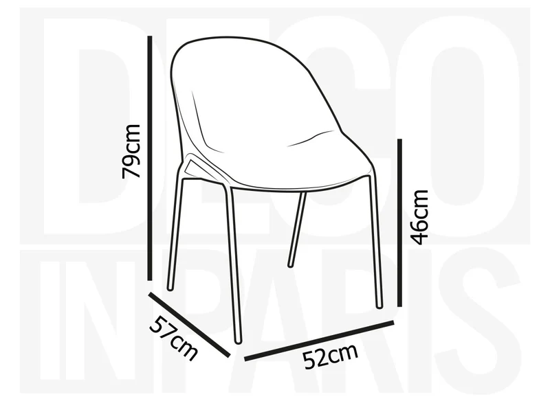 Set di 2 sedie di design in tessuto di lino grigio ZAYA