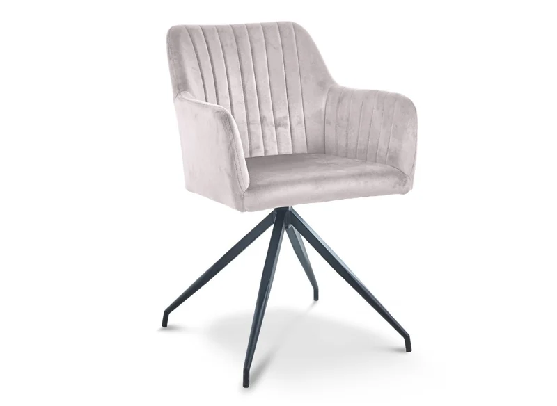 Set di 2 sedie in velluto beige con gambe in metallo nero RATUS