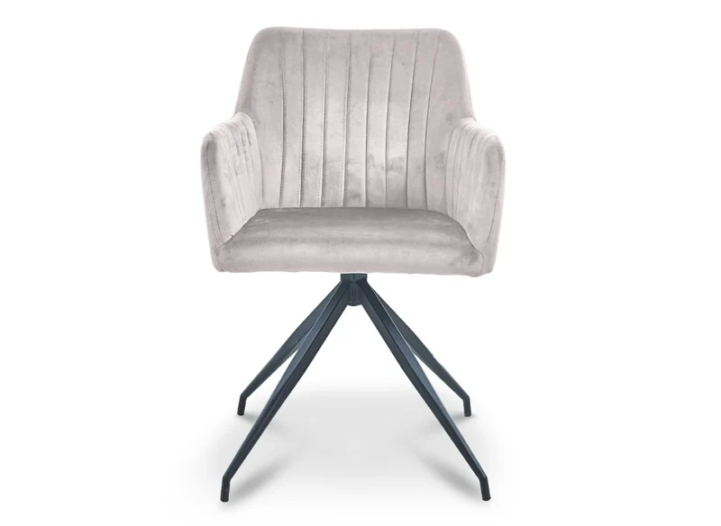 Set di 2 sedie in velluto beige con gambe in metallo nero RATUS