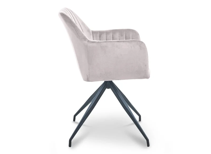 Set di 2 sedie in velluto beige con gambe in metallo nero RATUS