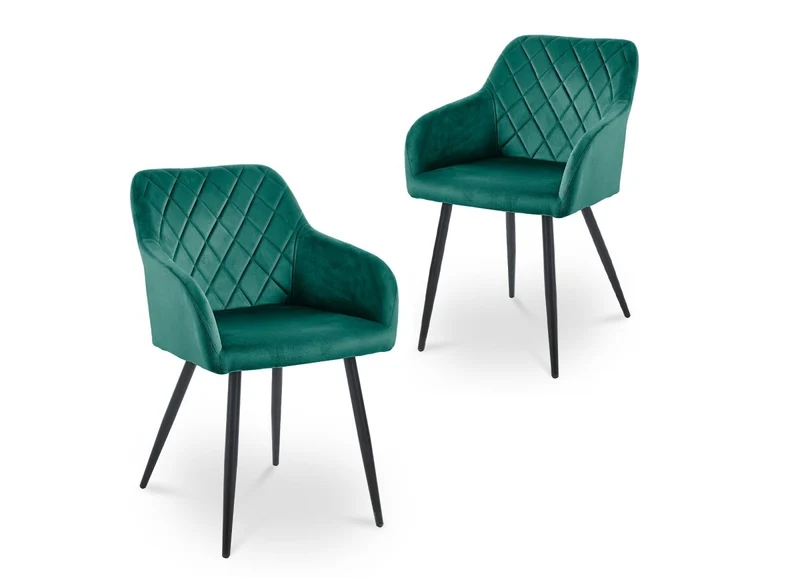 Set di 2 sedie con braccioli in velluto KANA verde