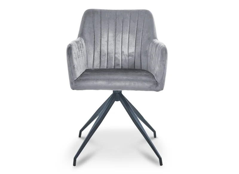 Set di 2 sedie in velluto grigio con gambe in metallo nero RATUS