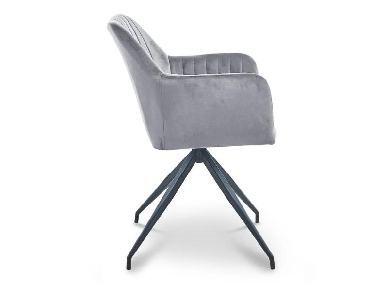 Set di 2 sedie in velluto grigio con gambe in metallo nero RATUS