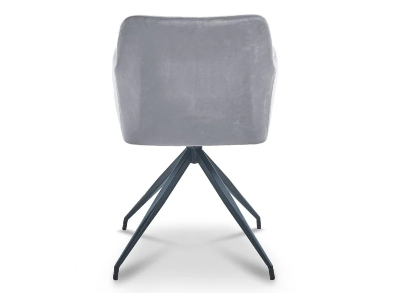 Set di 2 sedie in velluto grigio con gambe in metallo nero RATUS
