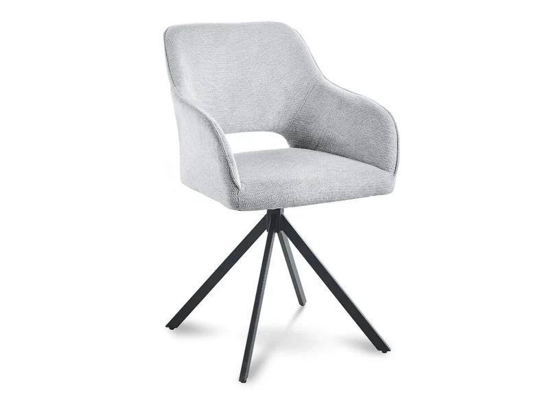 Set di 2 sedie girevoli di design in velluto grigio chiaro CIEL