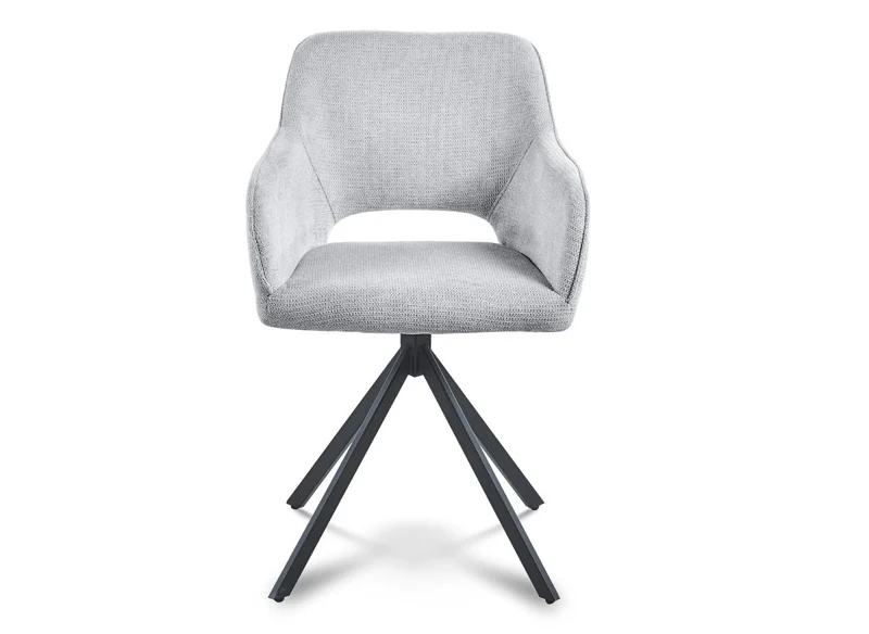 Set di 2 sedie girevoli di design in velluto grigio chiaro CIEL