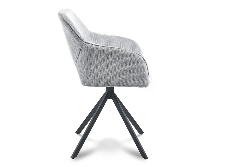 Set di 2 sedie girevoli di design in velluto grigio chiaro CIEL