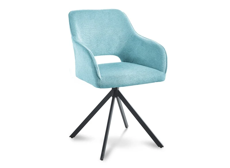 Set di 2 sedie girevoli di design in velluto verde acqua CIEL