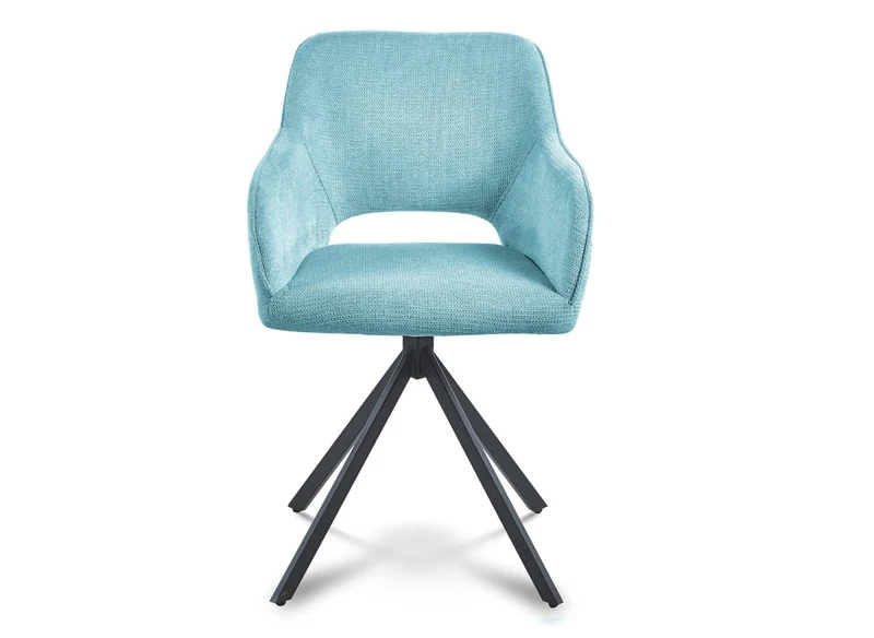 Set di 2 sedie girevoli di design in velluto verde acqua CIEL