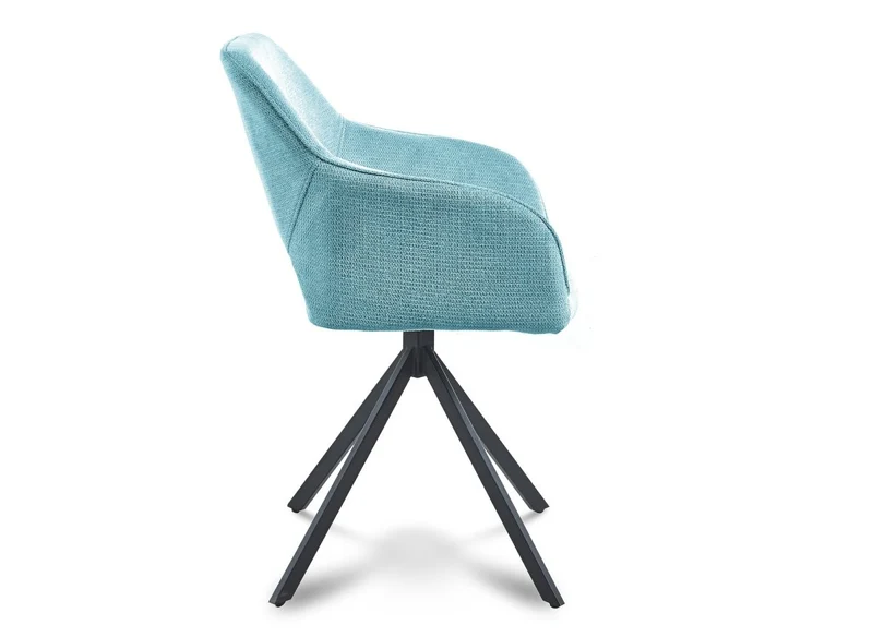 Set di 2 sedie girevoli di design in velluto verde acqua CIEL