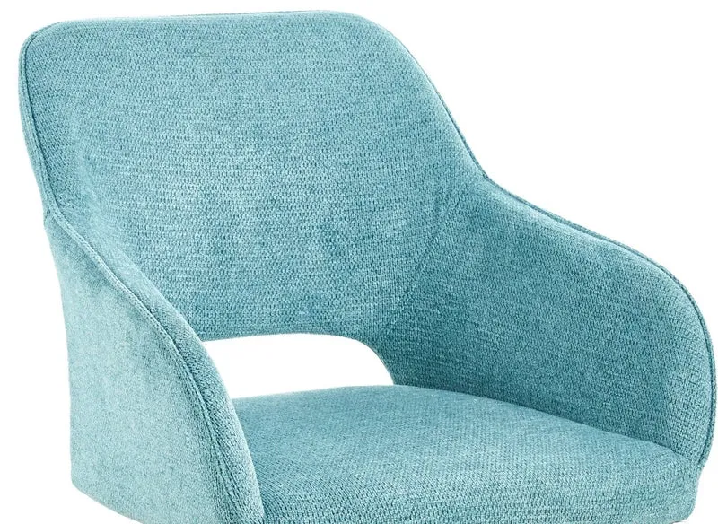 Set di 2 sedie girevoli di design in velluto verde acqua CIEL