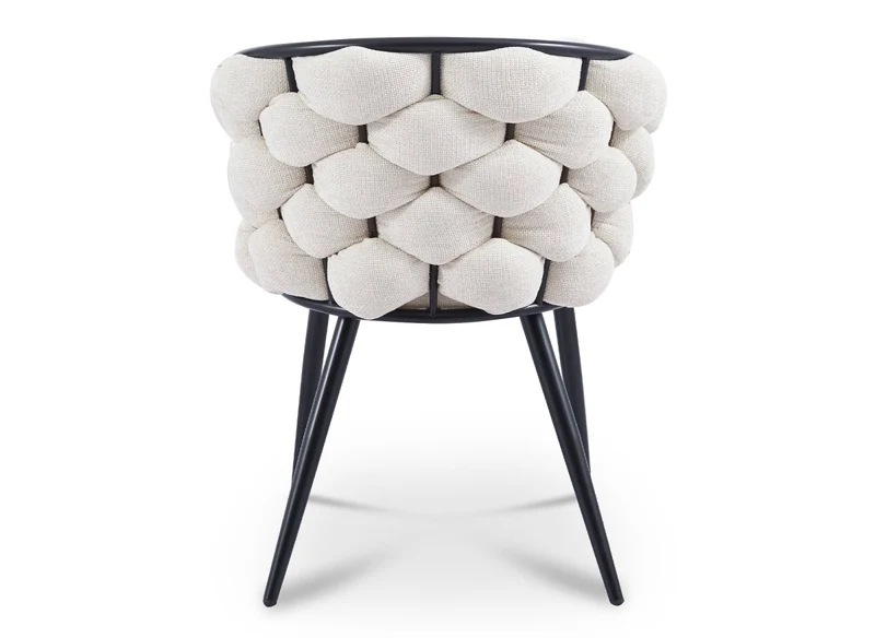 Set di 2 sedie in tessuto beige con gambe in metallo nero CECILE