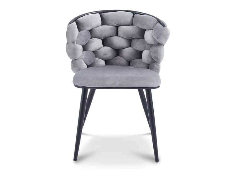 Set di 2 sedie in velluto grigio con gambe in metallo nero CECILE
