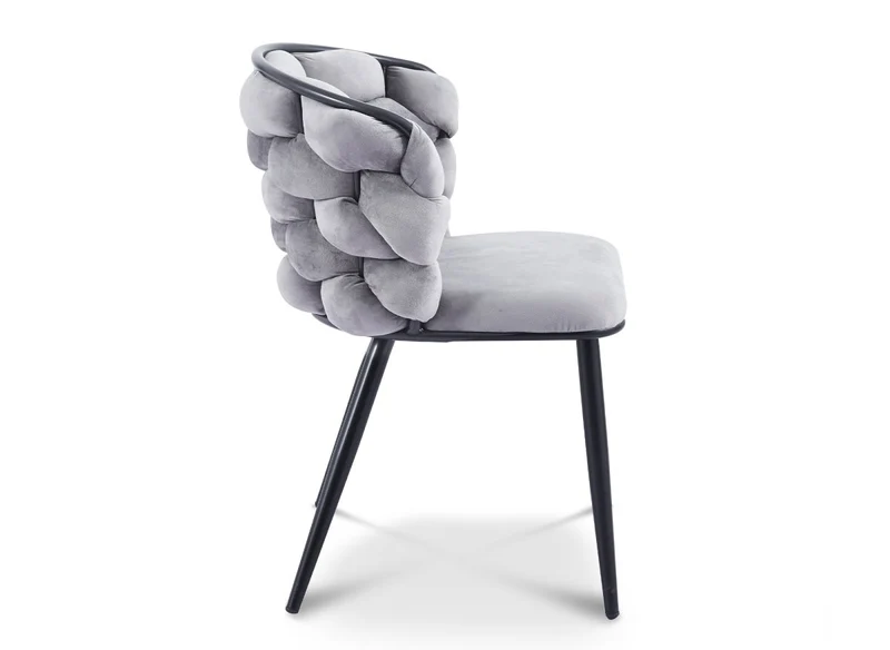 Set di 2 sedie in velluto grigio con gambe in metallo nero CECILE