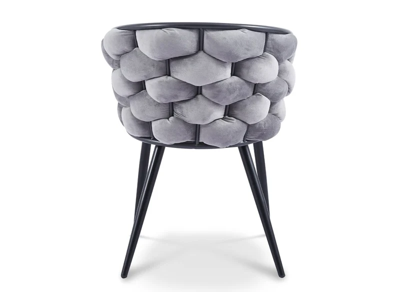 Set di 2 sedie in velluto grigio con gambe in metallo nero CECILE