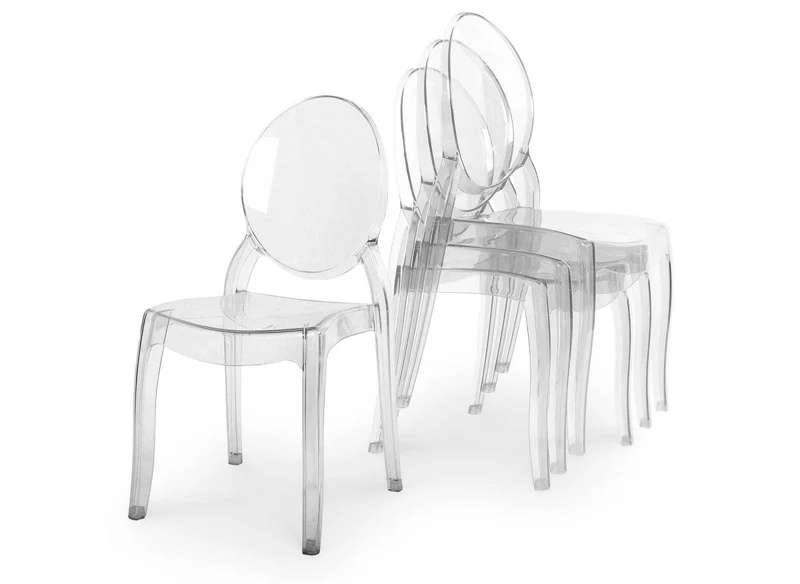 Set di 4 sedie di design in plexi trasparente TOLGA