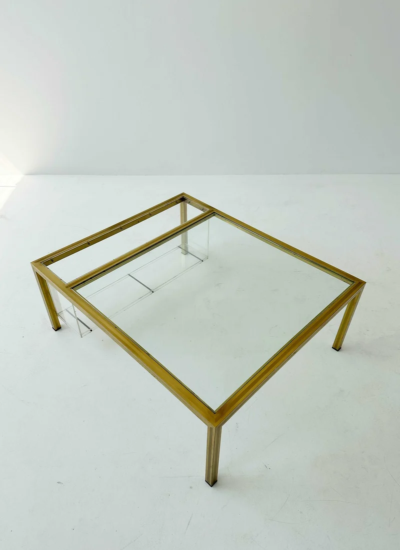 Tavolino ottone e vetro