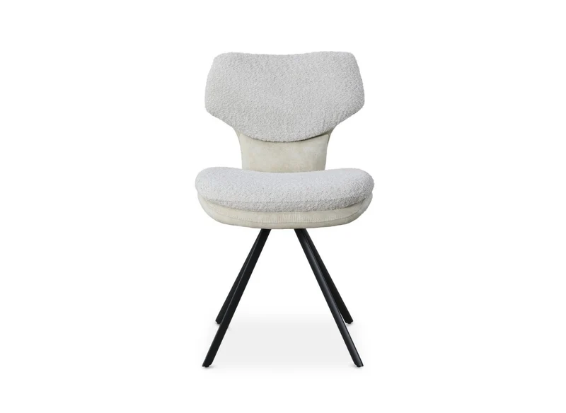 Set di 2 sedie di design in tessuto spugna beige MILIA